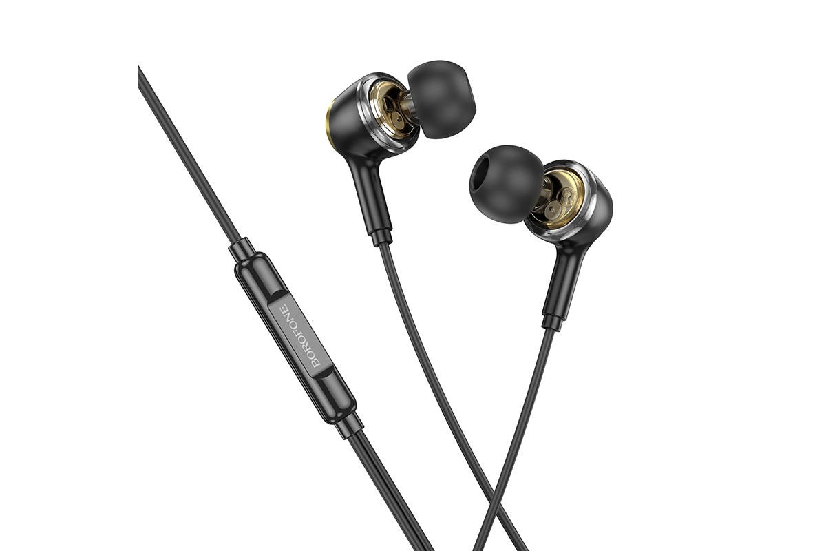 Наушники вакуумные проводные BOROFONE BM90 Miller штекер Lightning (черный)