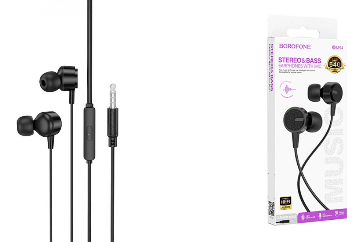 Наушники вакуумные проводные BOROFONE BM94 Sonar (черный) Наушники вакуумные проводные BOROFONE BM94 Sonar (черный)