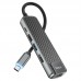 Адаптер HOCO HB23 Type-C (M) --> HDMI (F) + USB3.0 (F) + USB2.0 (F) + RJ45 (F) + PD (F)