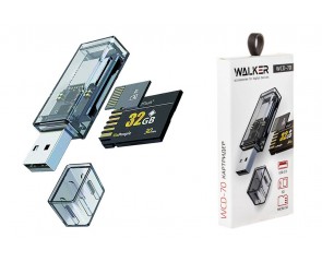 Картридер WALKER WCD-70 (SD/micro SD), USB