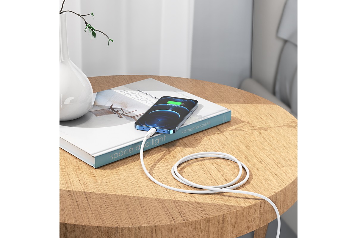 HOCO X62 Fortune PD Fast charging data cable for Lightning 1м белый
