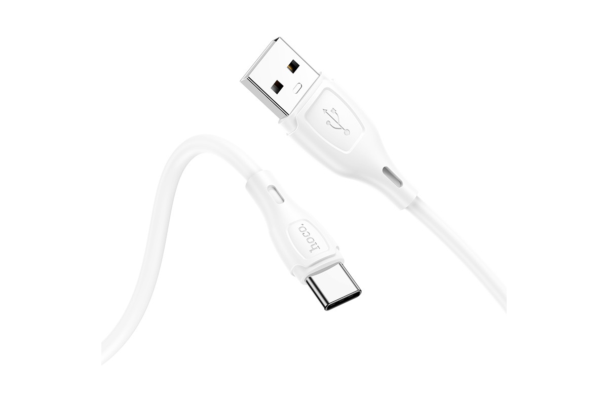 USB D.CABLE HOCO X61 Ultimate silicone charging cable for Type-C (белый) 1 метр