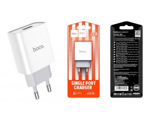 Сетевое зарядное устройство USB HOCO C81A Asombroso single port (один порт)2400mAh (белый)