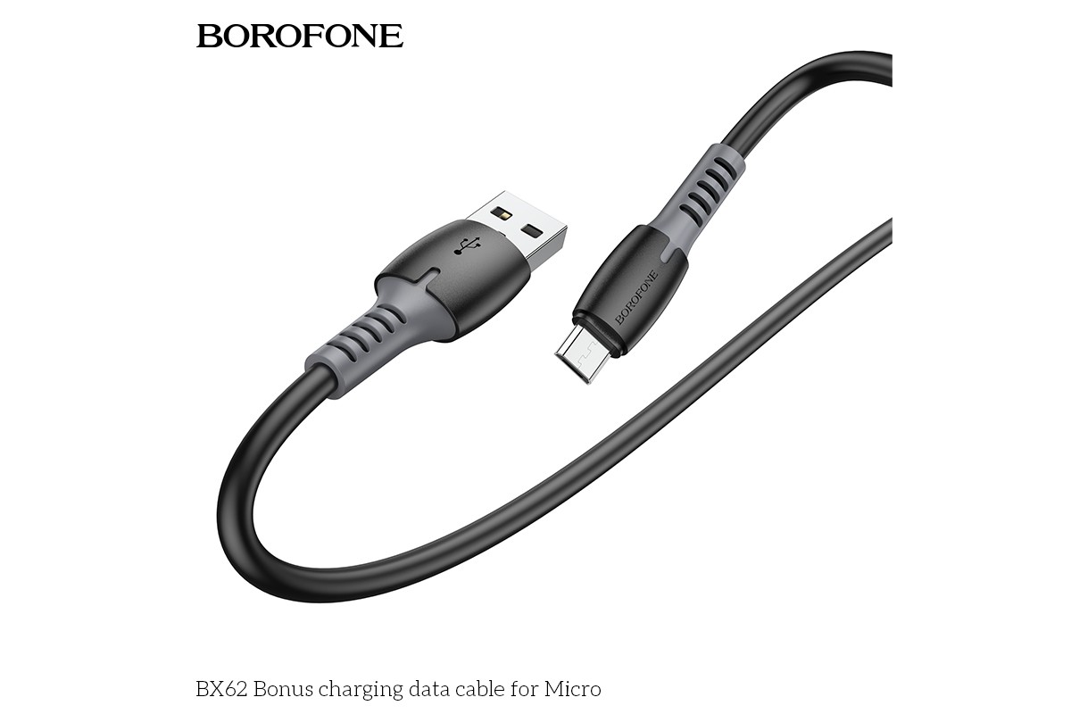 Кабель USB - MicroUSB BOROFONE BX62 2,4A черный 1м