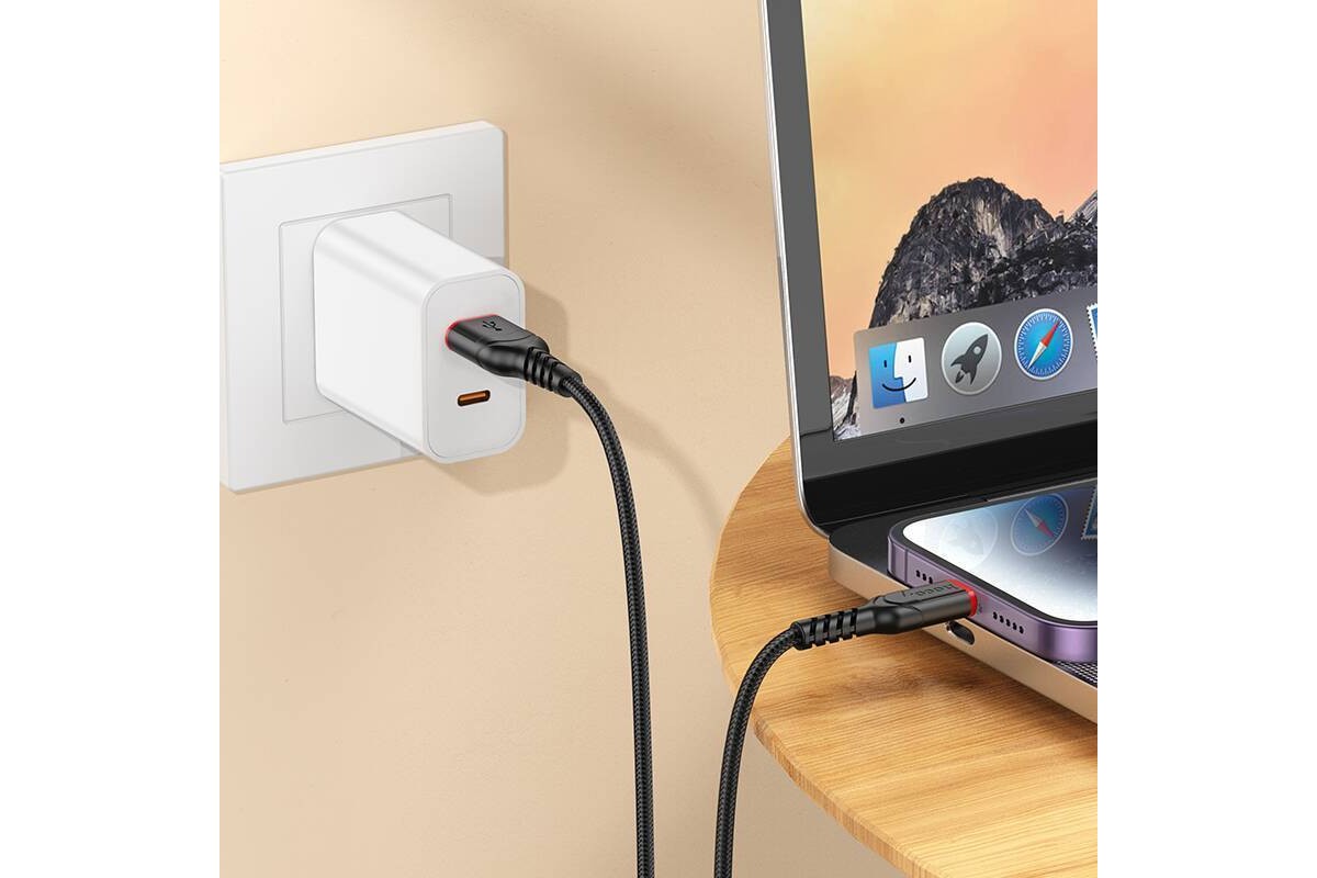 Кабель USB - Lightning HOCO X59 (черный) 3м