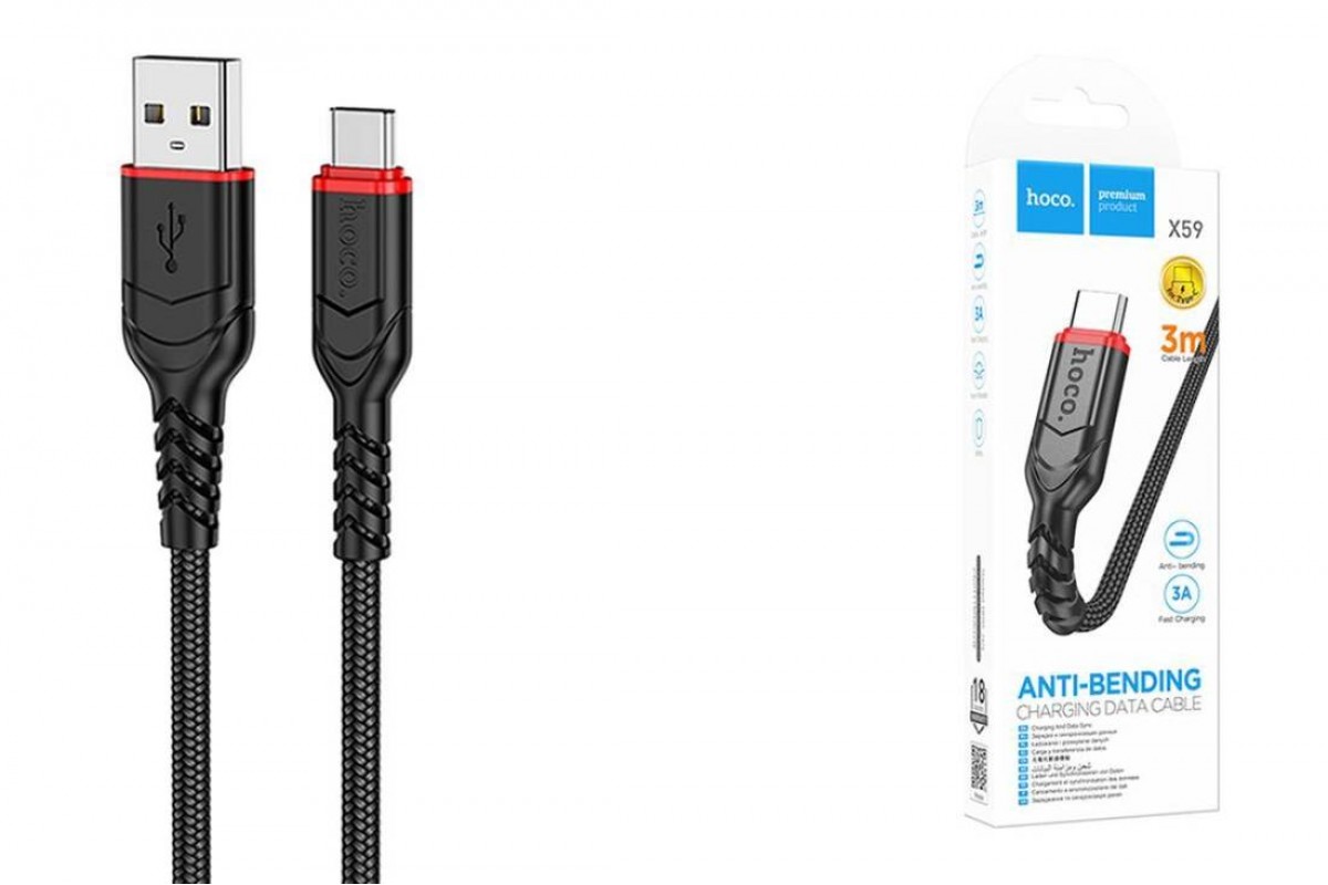 Кабель USB - USB Type-C HOCO X59 (черный) 3м