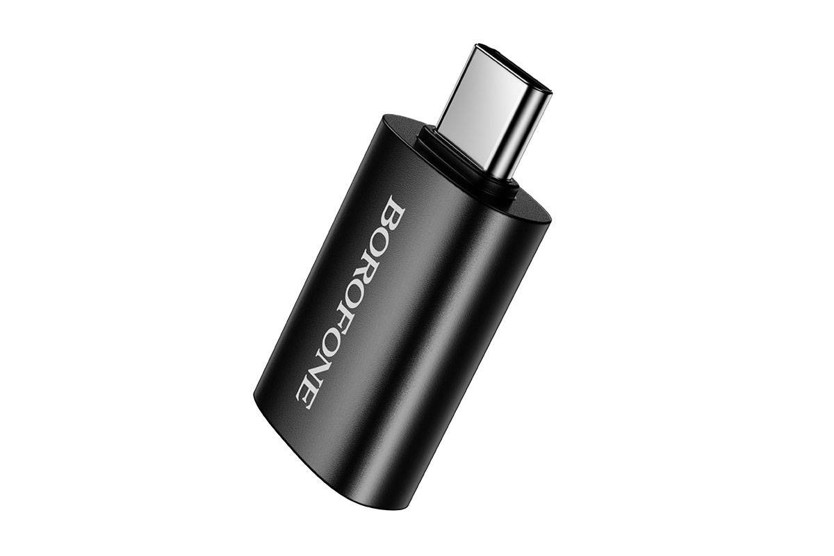 Переходник OTG Borofone BV26C Type-C штекер на USB USB3.0 (черный)