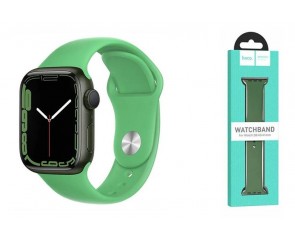 Ремешок для Apple Watch HOCO WA01 Классический спортивный силиконовый ремешок Flexible series (42-49 мм, ярко-зеленый)