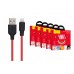 Кабель для iPhone HOCO X21 Plus Silicone charging cable for Lightning 1м черно-красный