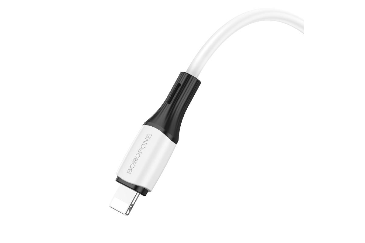 Кабель USB Type-C - Lightning BOROFONE BX79 2.4A  белый силиконовый 1м