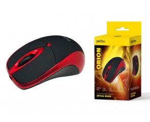 Мышь проводная Perfeo "ORION", 3 кн, DPI 1000, USB PF_A4794 (черно-красный)