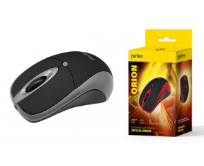 Мышь проводная Perfeo "ORION", 3 кн, DPI 1000, USB PF_A4793 (черно-серый)