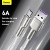 Кабель USB - USB Type-C BASEUS Cafule Series Metal 6A, 66W, 2 м, белый Кабель USB - USB Type-C BASEUS Cafule Series Metal 6A, 66W, 2 м, белый