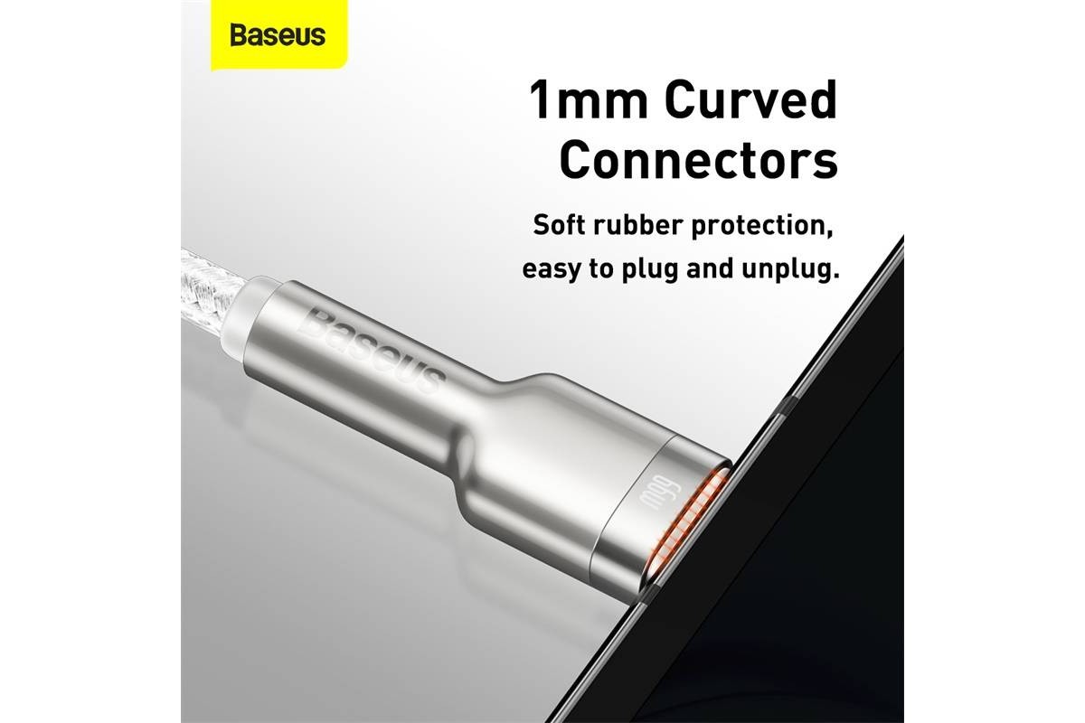 Кабель USB - USB Type-C BASEUS Cafule Series Metal 6A, 66W, 2 м, белый Кабель USB - USB Type-C BASEUS Cafule Series Metal 6A, 66W, 2 м, белый