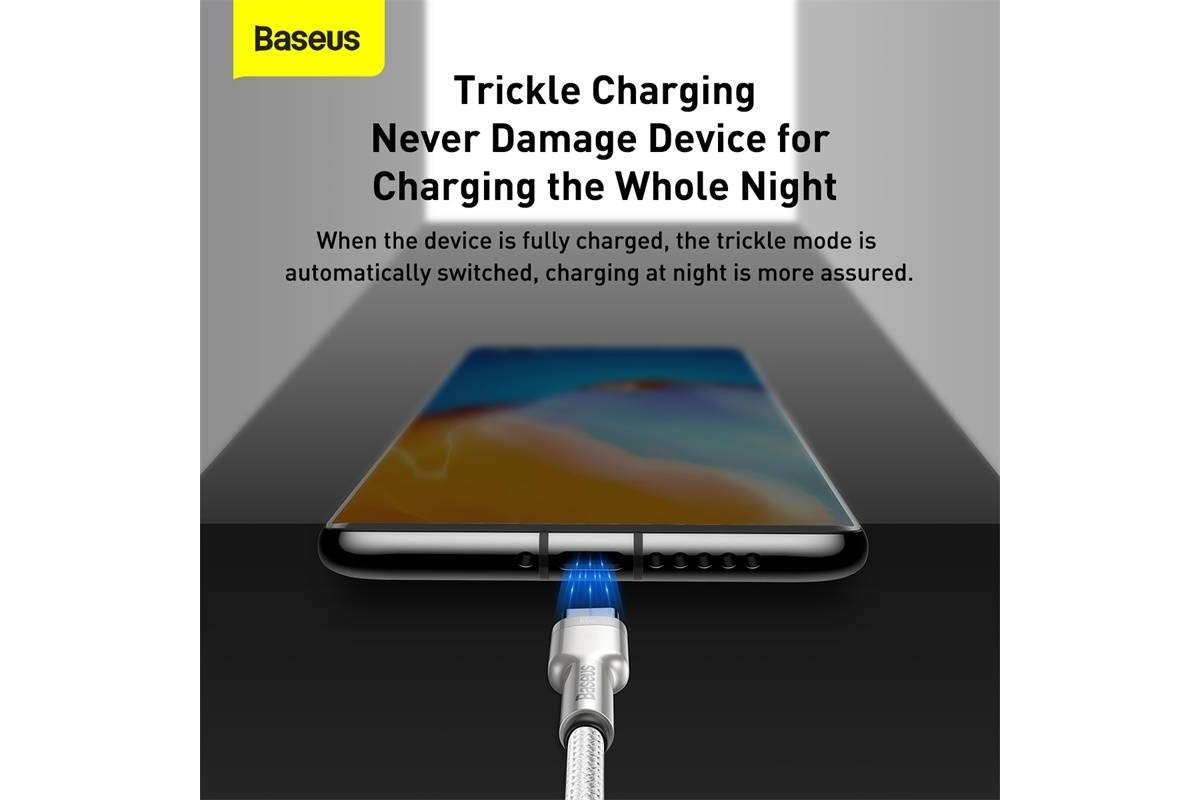 Кабель USB - USB Type-C BASEUS Cafule Series Metal 6A, 66W, 2 м, белый Кабель USB - USB Type-C BASEUS Cafule Series Metal 6A, 66W, 2 м, белый