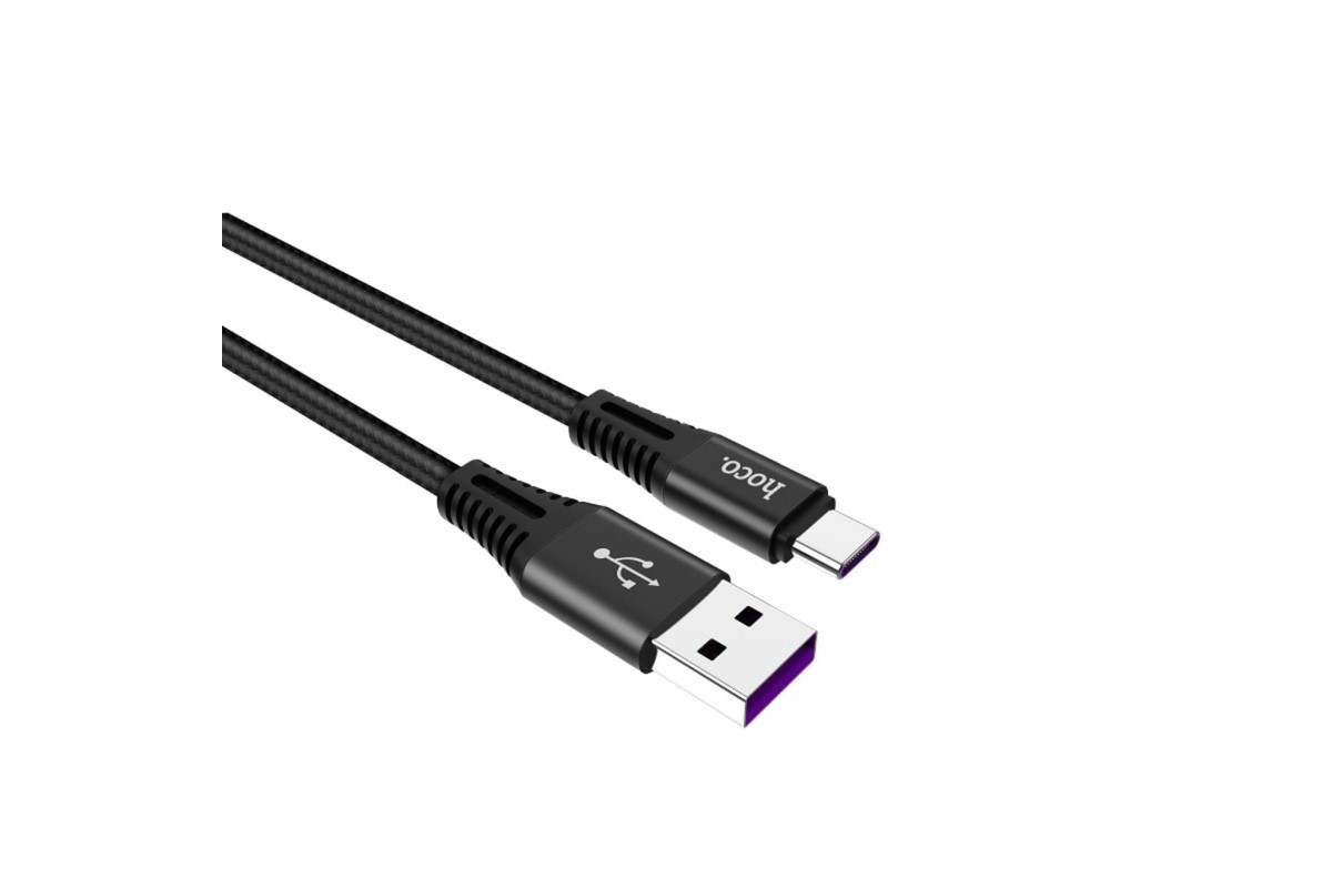 Кабель USB HOCO X22 5A quick charging Type-C cable (черный) 1 метр