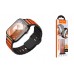 Ремешок для Apple Watch HOCO WA31 Flexible series two-color silicone strap (42/44/45/49 мм) черно-белый с оранжевым