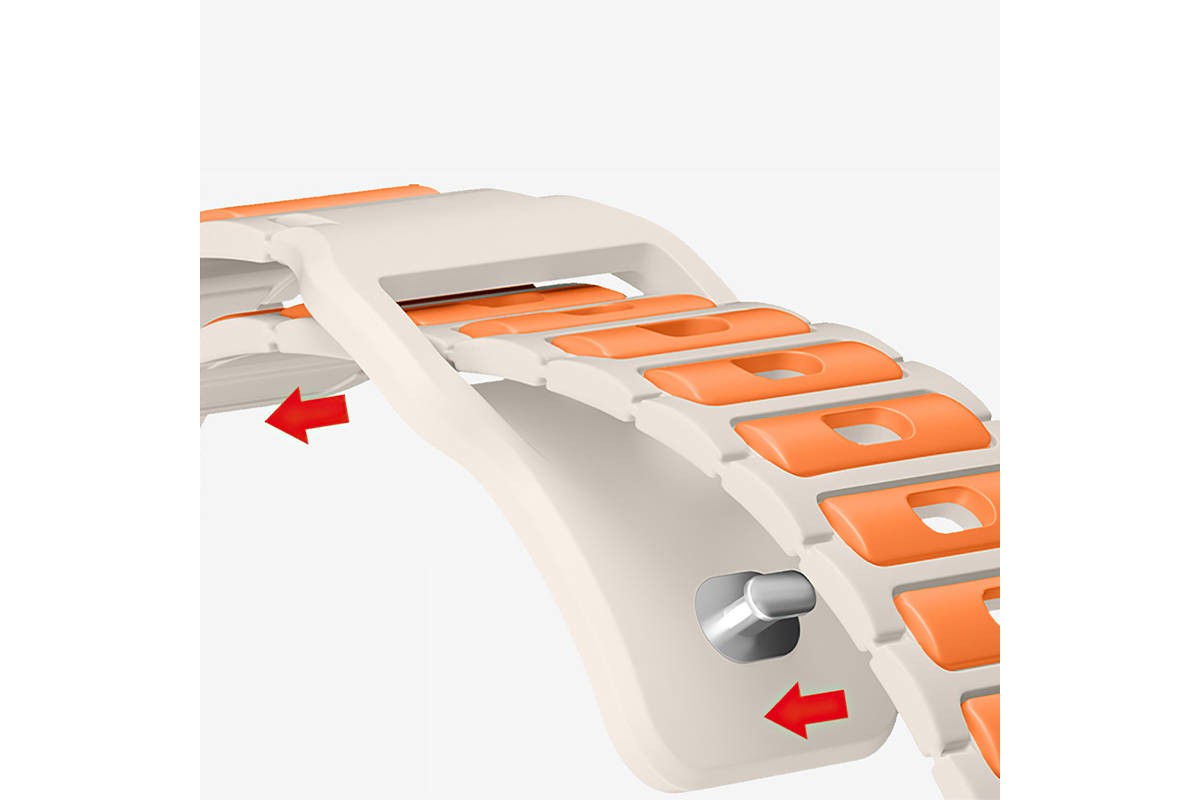 Ремешок для Apple Watch HOCO WA31 Flexible series two-color silicone strap (38/40/41 мм) черно-белый с оранжевым