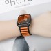 Ремешок для Apple Watch HOCO WA31 Flexible series two-color silicone strap (38/40/41 мм) черно-белый с оранжевым