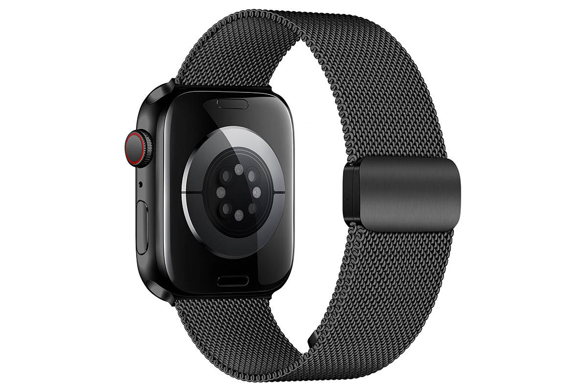Ремешок для Apple Watch HOCO WA26 May series two-section double magnetic buckle milanese strap (42/44/45/49 мм) черный