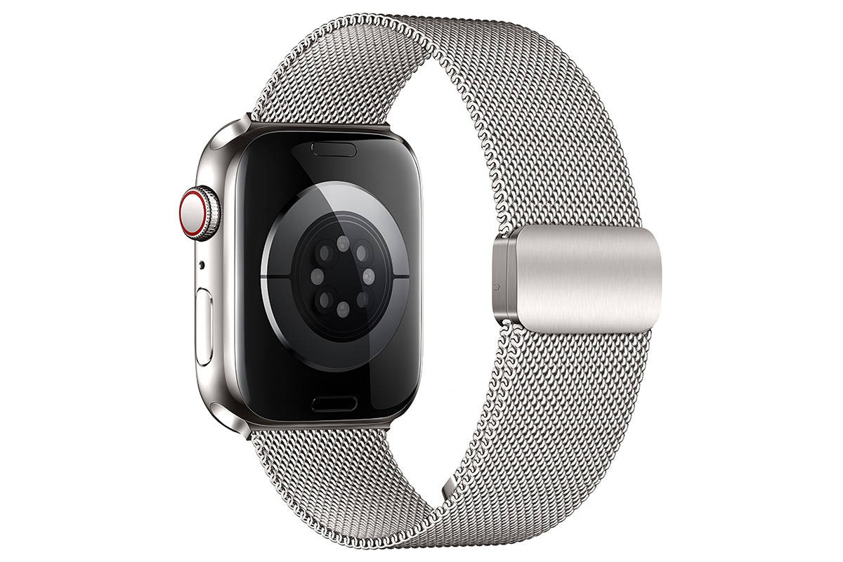 Ремешок для Apple Watch HOCO WA26 May series two-section double magnetic buckle milanese strap (42/44/45/49 мм) серебристый