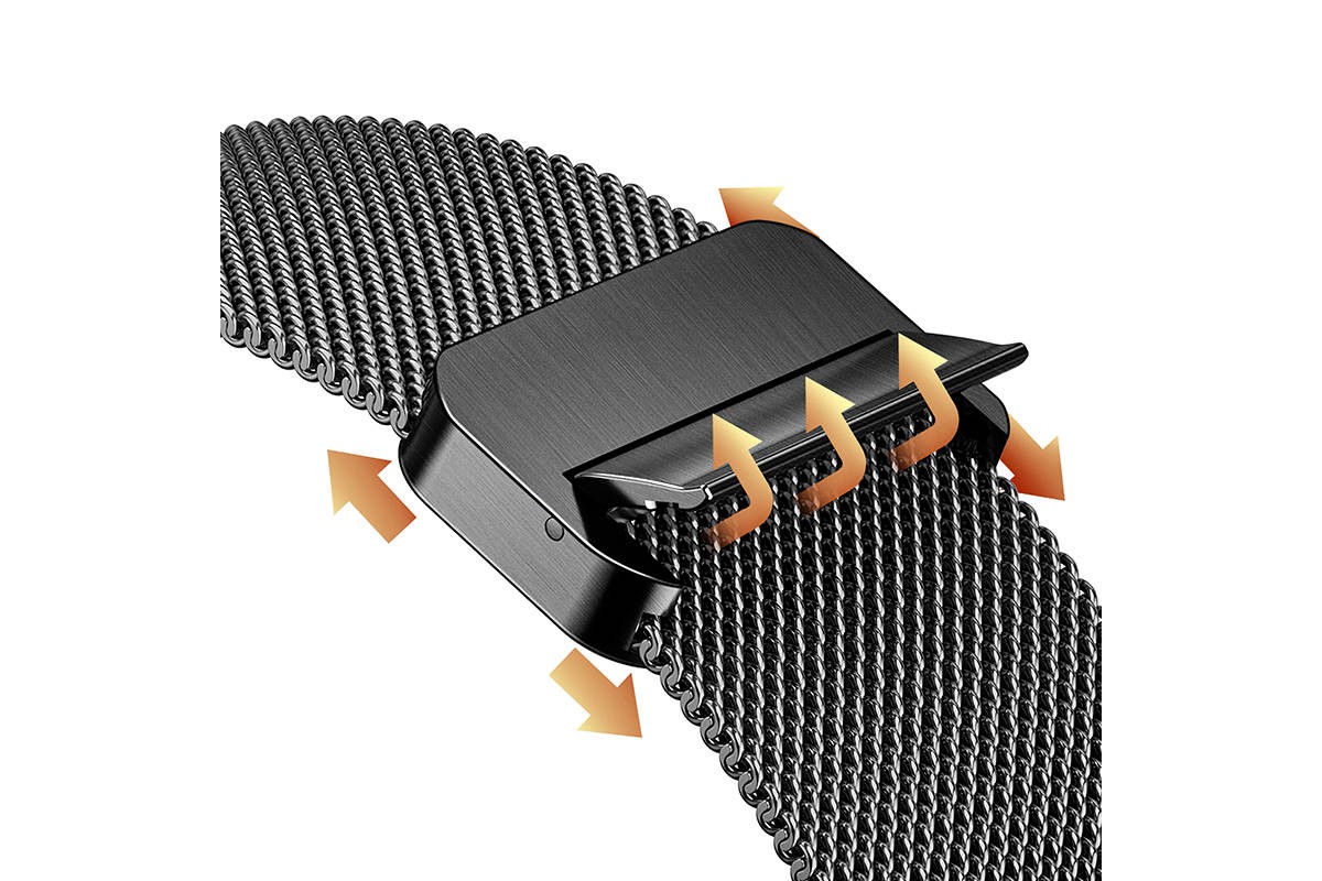 Ремешок для Apple Watch HOCO WA26 May series two-section double magnetic buckle milanese strap (42/44/45/49 мм) серебристый