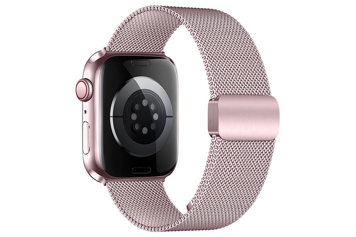 Ремешок для Apple Watch HOCO WA26 May series two-section double magnetic buckle milanese strap(42/44/45/49 мм) розовая роза