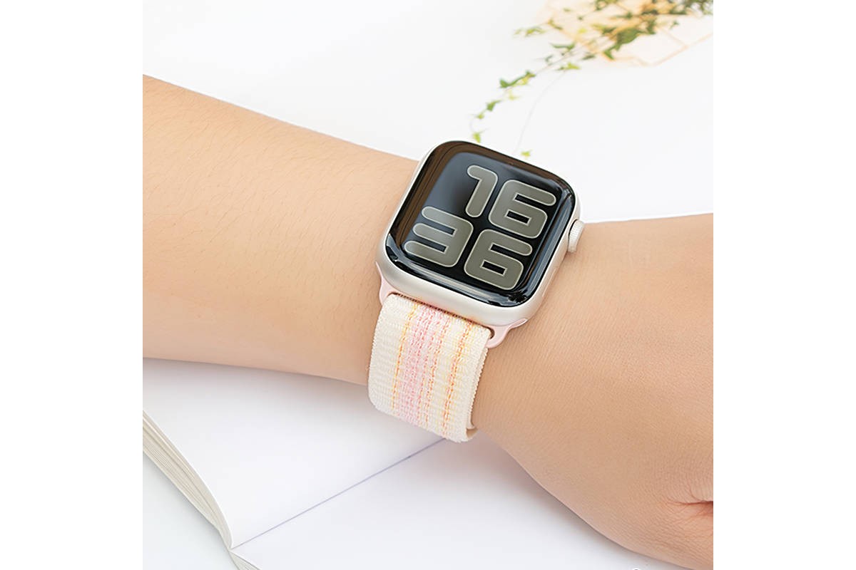Ремешок для Apple Watch HOCO WA25 Original series nylon strap (42/44/45/49 мм) звездно-розовый