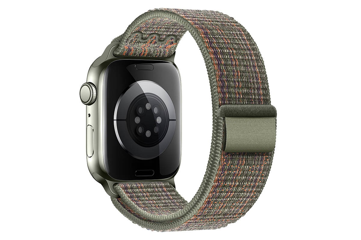 Ремешок для Apple Watch HOCO WA25 Original series nylon strap (38/40/41 мм) темно-зеленый с оранжевым