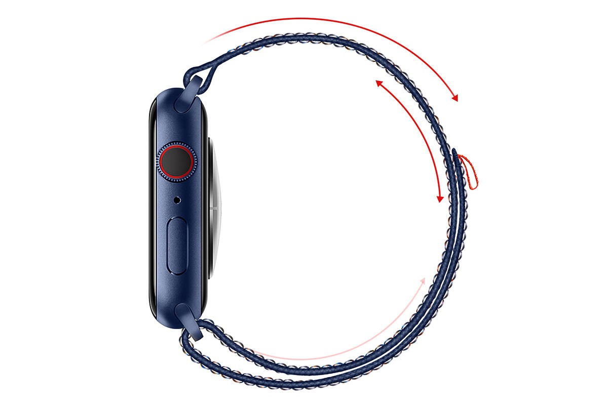 Ремешок для Apple Watch HOCO WA25 Original series nylon strap (38/40/41 мм) динамичный королевский синий с оранжевым