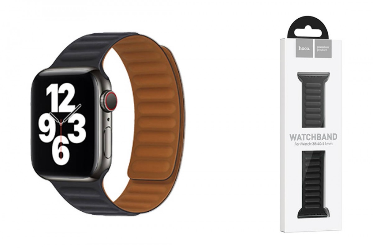 Ремешок для Apple Watch HOCO WA21 Flexible series second-generation chain magnetic silicone strap (38/40/41 мм) черный
