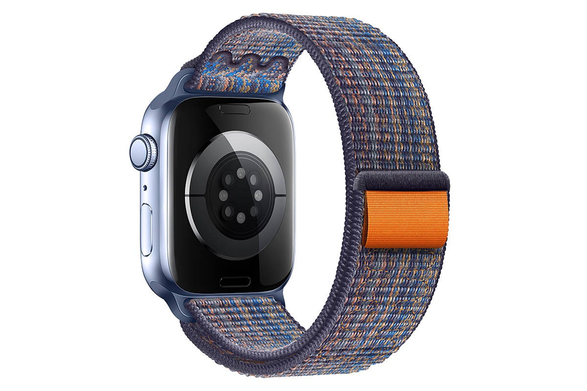 Ремешок для Apple Watch HOCO WA25 Original series nylon strap (42/44/45/49 мм) динамичный королевский синий с оранжевым