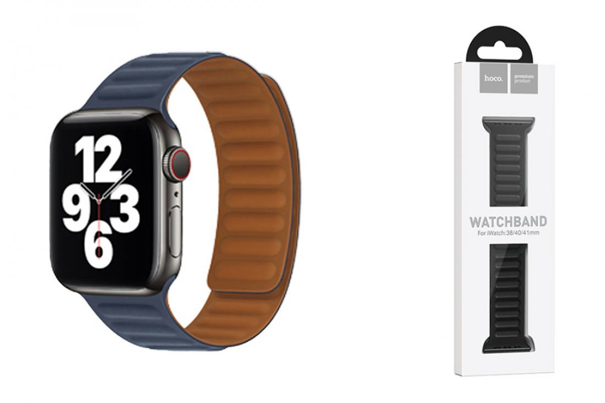 Ремешок для Apple Watch HOCO WA21 Flexible series second-generation chain magnetic silicone strap (38/40/41 мм) индиго