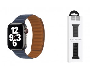 Ремешок для Apple Watch HOCO WA21 Flexible series second-generation chain magnetic silicone strap (42/44/45/49 мм) индиго