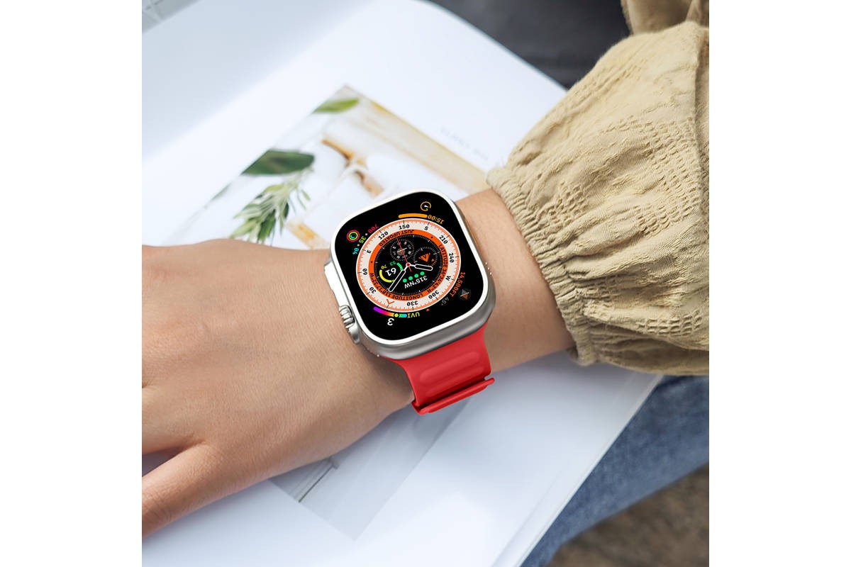 Ремешок для Apple Watch HOCO WA21 Flexible series second-generation chain magnetic silicone strap (38/40/41 мм) елово-зеленый