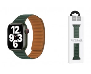 Ремешок для Apple Watch HOCO WA21 Flexible series second-generation chain magnetic silicone strap (42/44/45/49 мм) елово-зеленый