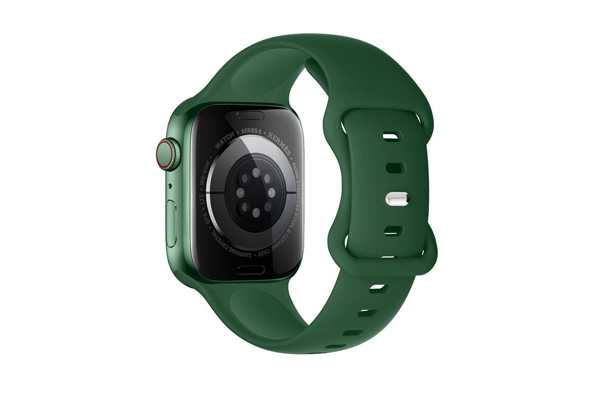 Ремешок для Apple Watch HOCO WA15 Flexible series 8-character buckle solid color silicone strap (42/44/45/49 мм) сосново-зеленый