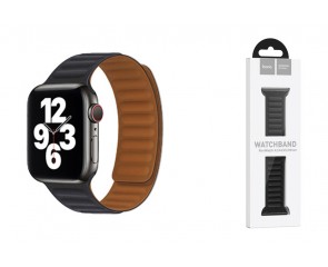 Ремешок для Apple Watch HOCO WA21 Flexible series second-generation chain magnetic silicone strap (42/44/45/49 мм) черный