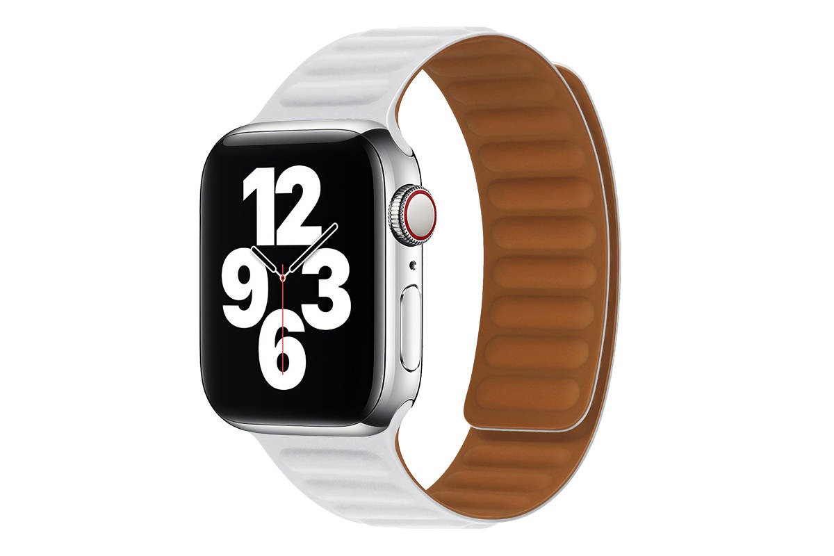 Ремешок для Apple Watch HOCO WA21 Flexible series second-generation chain magnetic silicone strap (42/44/45/49 мм) белый