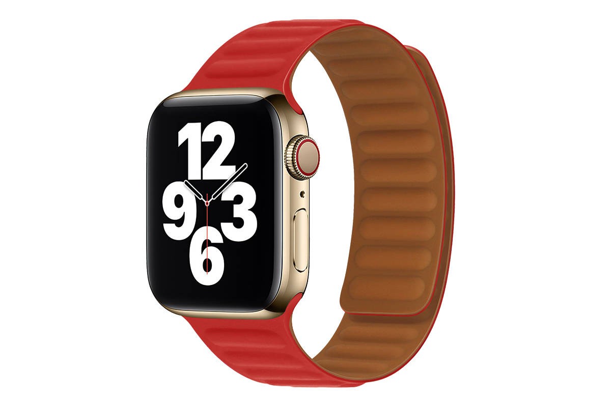 Ремешок для Apple Watch HOCO WA21 Flexible series second-generation chain magnetic silicone strap (42/44/45/49 мм) красный