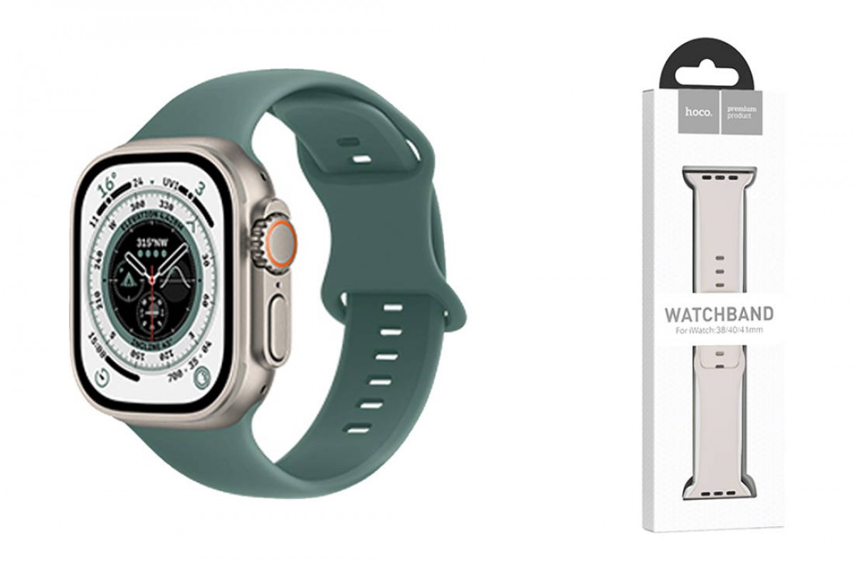 Ремешок для Apple Watch HOCO WA15 Flexible series 8-character buckle solid color silicone strap (42/44/45/49 мм) люцерна
