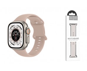 Ремешок для Apple Watch HOCO WA15 Flexible series 8-character buckle solid color silicone strap (38/40/41 мм) песочный