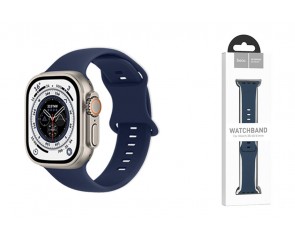 Ремешок для Apple Watch HOCO WA15 Flexible series 8-character buckle solid color silicone strap (38/40/41 мм) морская синева