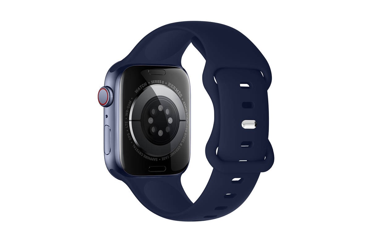 Ремешок для Apple Watch HOCO WA15 Flexible series 8-character buckle solid color silicone strap (38/40/41 мм) морская синева