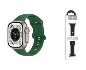 Ремешок для Apple Watch HOCO WA15 Flexible series 8-character buckle solid color silicone strap (38/40/41 мм) сосново-зеленый
