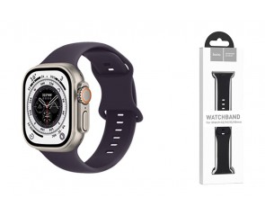 Ремешок для Apple Watch HOCO WA15 Flexible series 8-character buckle solid color silicone strap (38/40/41 мм) малиновая вишня