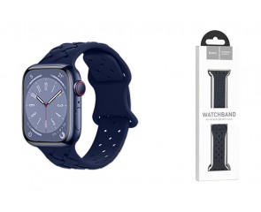 Ремешок для Apple Watch HOCO WA16 Flexible series bamboo pattern solid color silicone strap (38/40/41 мм) морская синева