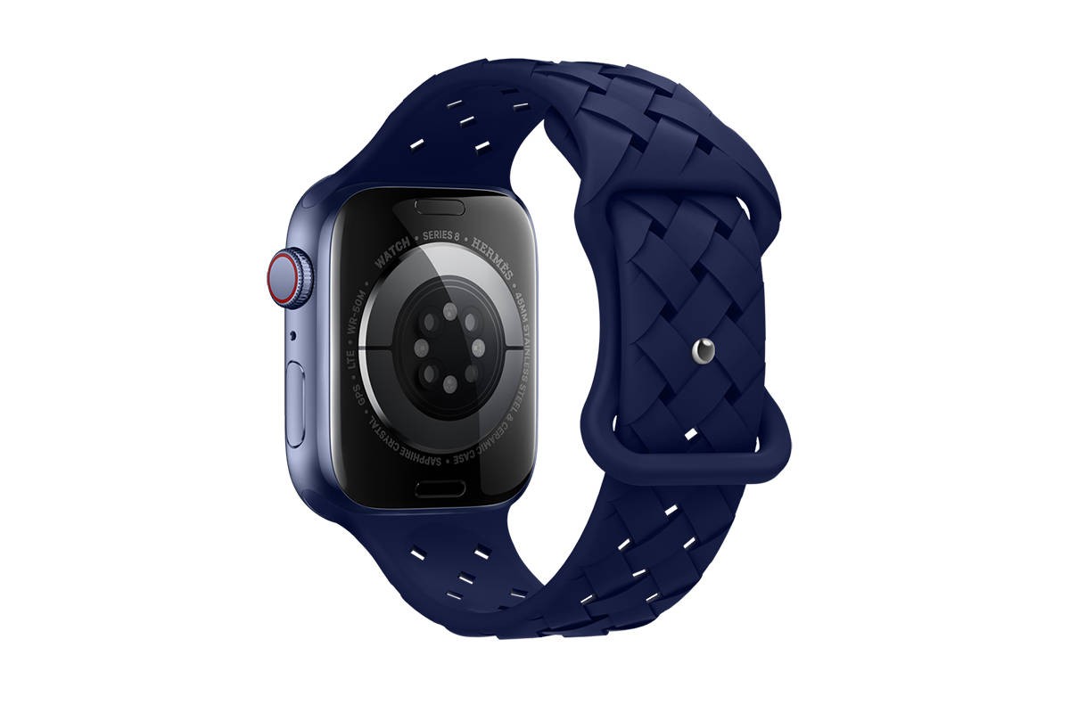 Ремешок для Apple Watch HOCO WA16 Flexible series bamboo pattern solid color silicone strap (38/40/41 мм) морская синева