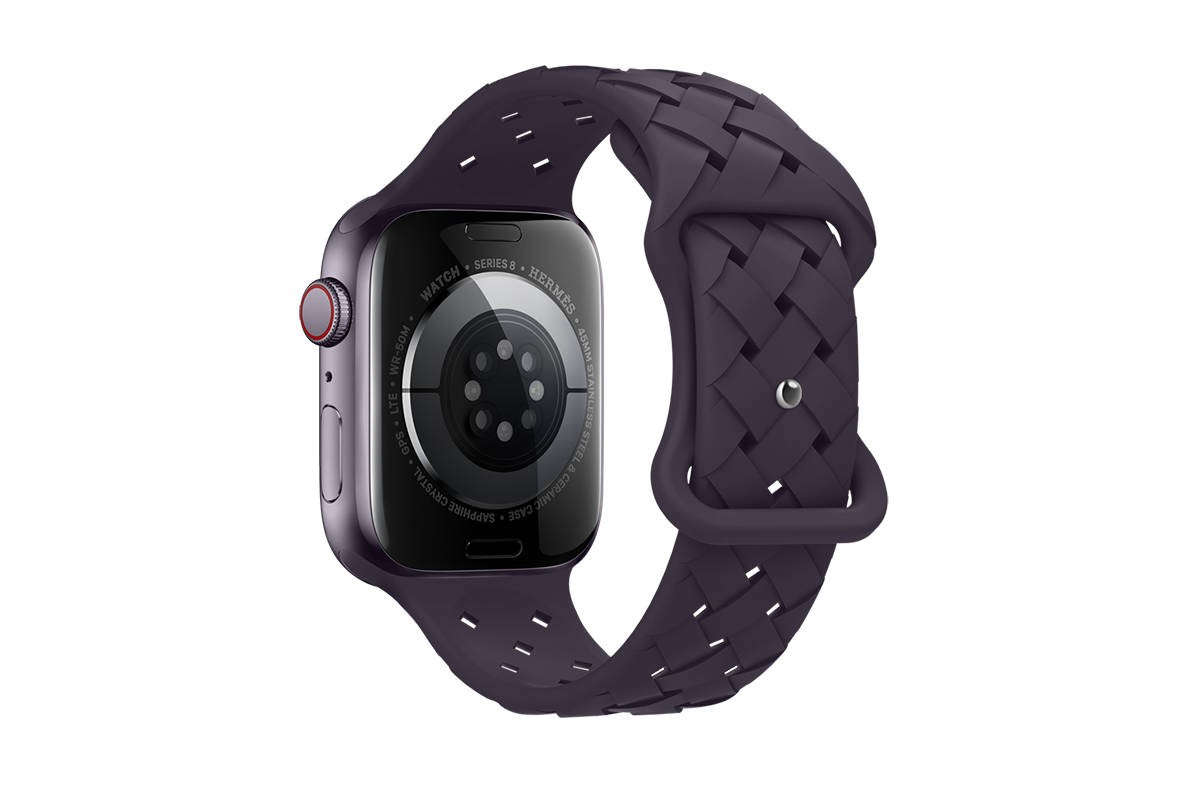 Ремешок для Apple Watch HOCO WA16 Flexible series bamboo pattern solid color silicone strap (38/40/41 мм) малиновая вишня