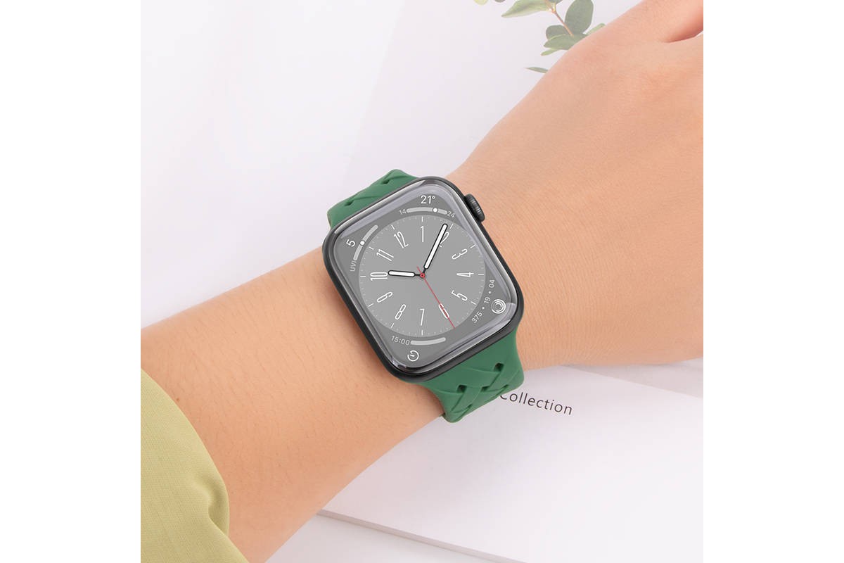 Ремешок для Apple Watch HOCO WA16 Flexible series bamboo pattern solid color silicone strap (38/40/41 мм) малиновая вишня